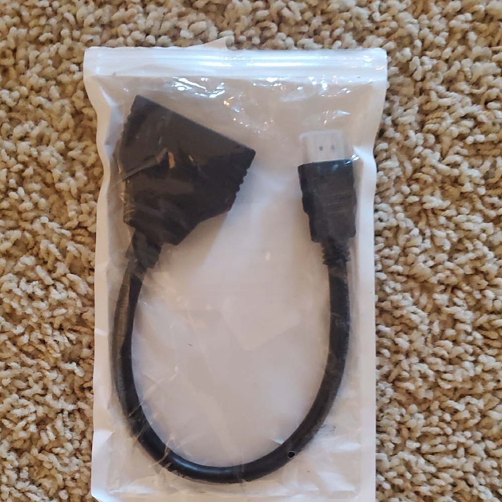 Black HDMI Splitter Adapter Cable